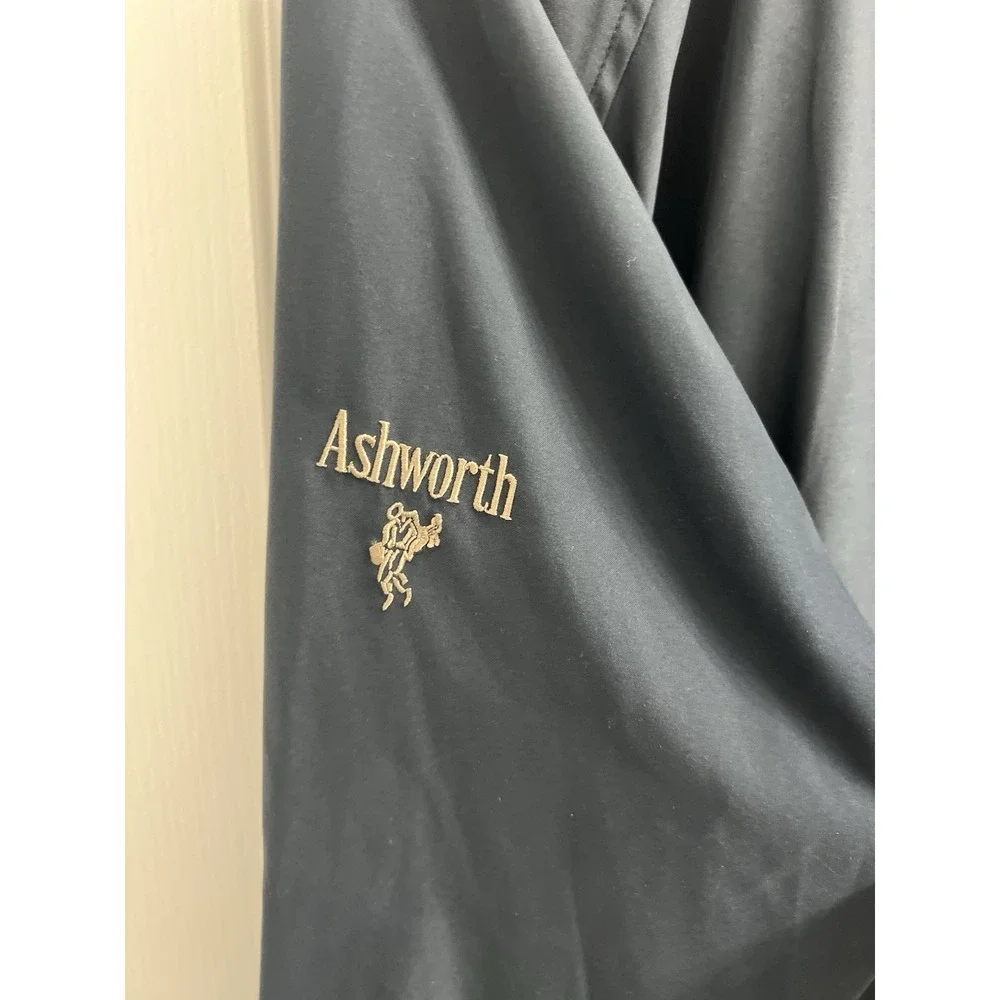 Ashworth Weather Systems Men's L Navy Blue V-Neck Pull Over With Pockets